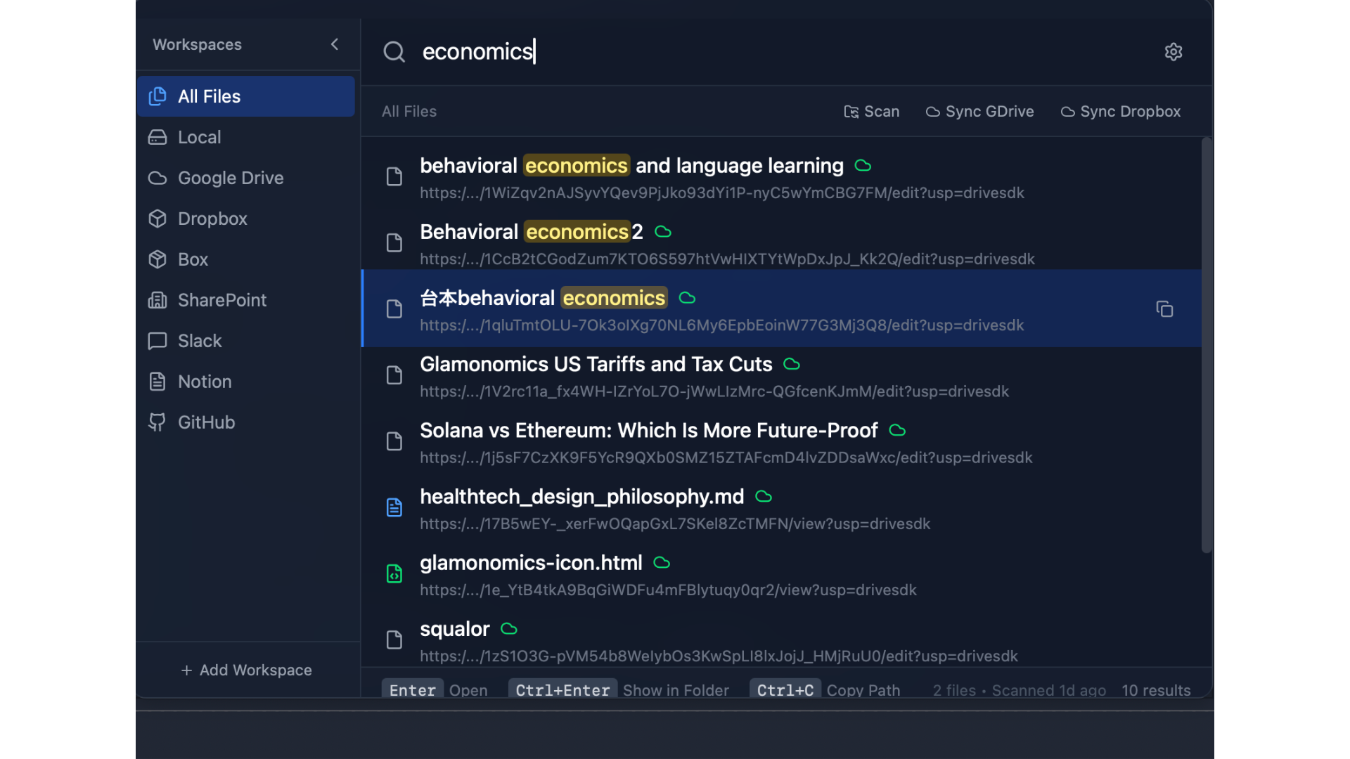 OmniFile - Search across local files and cloud storage